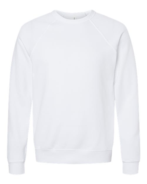 BELLA + CANVAS Unisex Sponge Fleece Raglan Crewneck Sweatshirt 3901 - White