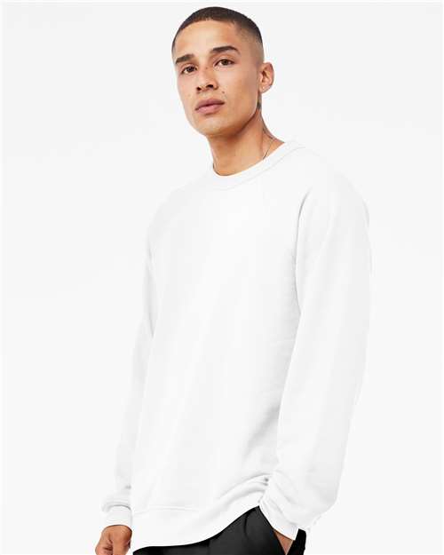 BELLA + CANVAS Unisex Sponge Fleece Raglan Crewneck Sweatshirt 3901 - White