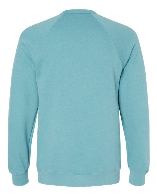 BELLA + CANVAS Unisex Sponge Fleece Raglan Crewneck Sweatshirt 3901 - Heather Blue Lagoon