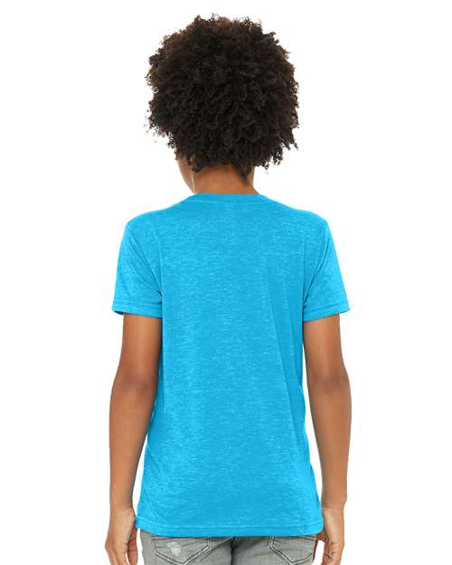 BELLA + CANVAS Youth CVC Jersey Tee 3001YCVC - Neon Blue