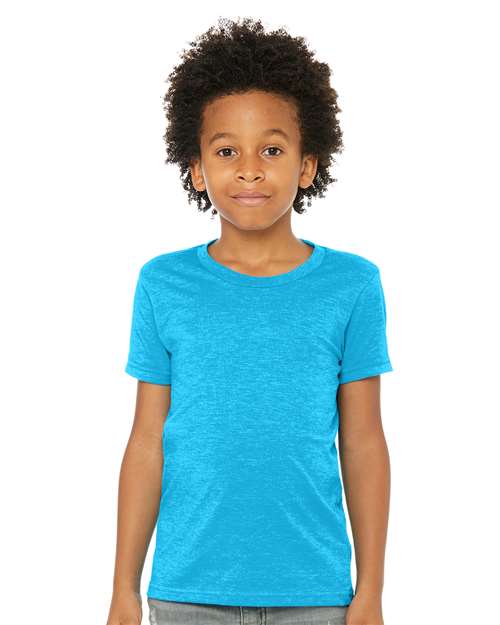 BELLA + CANVAS Youth CVC Jersey Tee 3001YCVC - Neon Blue