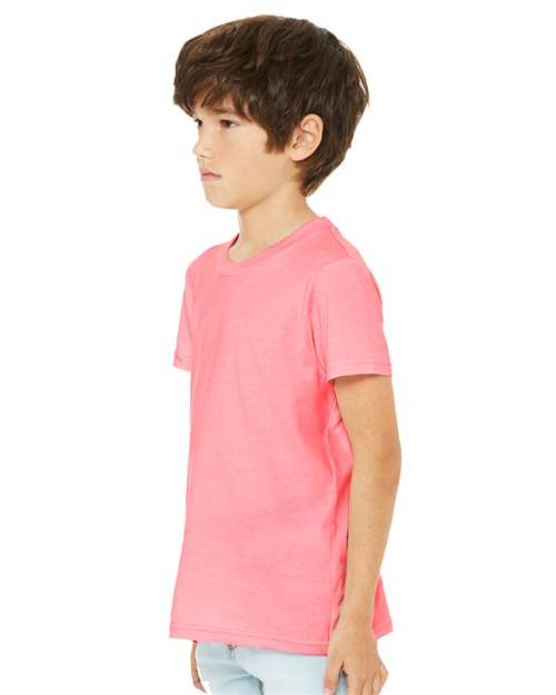 BELLA + CANVAS Youth CVC Jersey Tee 3001YCVC - Neon Pink