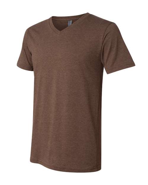 BELLA + CANVAS Unisex Heather CVC V-Neck Tee 3005CVC - Heather Brown