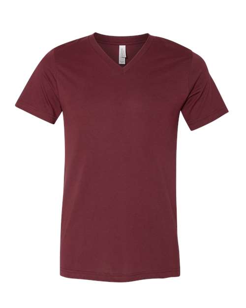 BELLA + CANVAS Unisex Heather CVC V-Neck Tee 3005CVC - Heather Cardinal