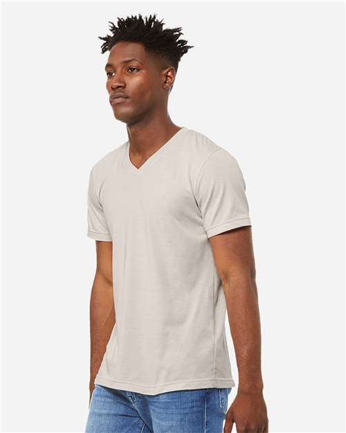 BELLA + CANVAS Unisex Heather CVC V-Neck Tee 3005CVC - Heather Dust