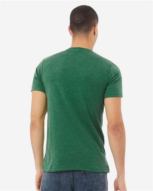 BELLA + CANVAS Unisex Heather CVC V-Neck Tee 3005CVC - Heather Grass Green