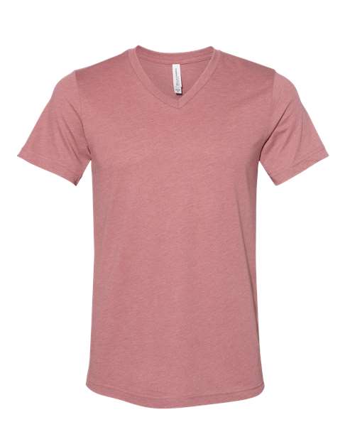 BELLA + CANVAS Unisex Heather CVC V-Neck Tee 3005CVC - Heather Mauve
