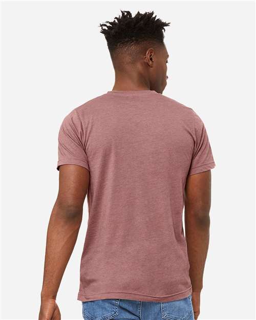 BELLA + CANVAS Unisex Heather CVC V-Neck Tee 3005CVC - Heather Mauve