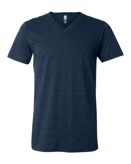 BELLA + CANVAS Unisex Heather CVC V-Neck Tee 3005CVC - Heather Navy