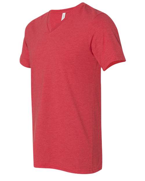 BELLA + CANVAS Unisex Heather CVC V-Neck Tee 3005CVC - Heather Red