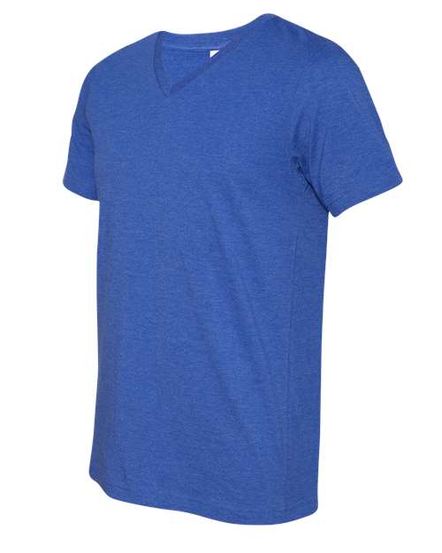 BELLA + CANVAS Unisex Heather CVC V-Neck Tee 3005CVC - Heather True Royal