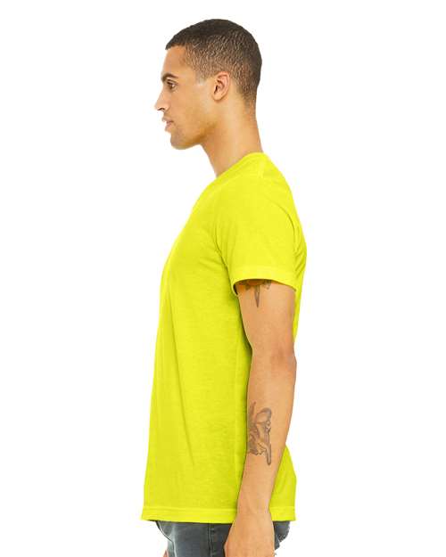BELLA + CANVAS Unisex Heather CVC V-Neck Tee 3005CVC - Neon Yellow