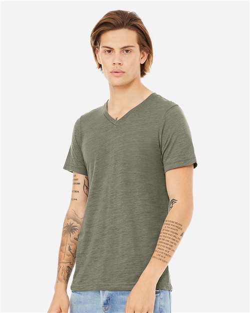 BELLA + CANVAS Unisex Textured Jersey V-Neck Tee 3655