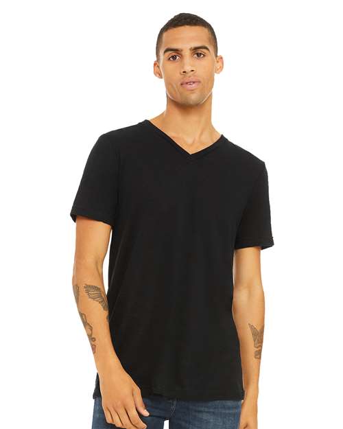 BELLA + CANVAS Unisex Textured Jersey V-Neck Tee 3655