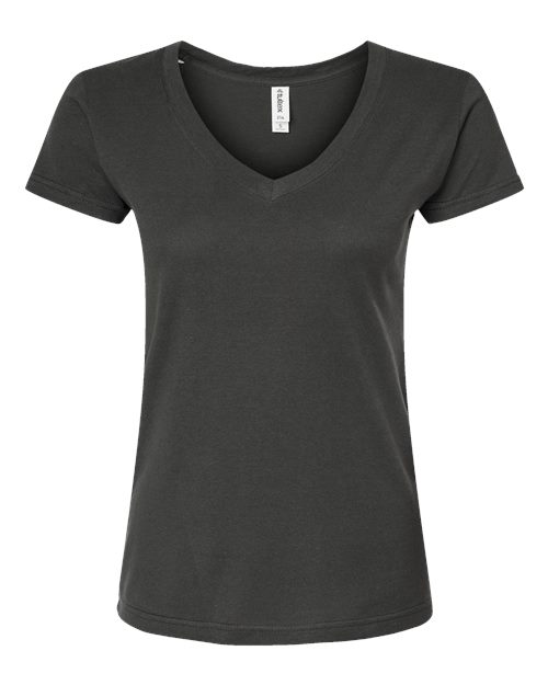 Tultex Women's Fine Jersey V-Neck T-Shirt 214