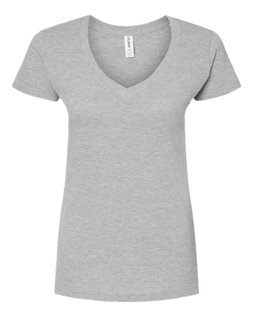 Tultex Women's Fine Jersey V-Neck T-Shirt 214