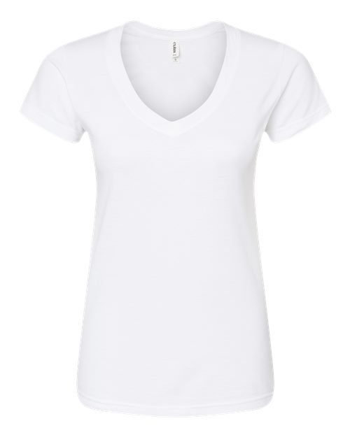 Tultex Women's Fine Jersey V-Neck T-Shirt 214
