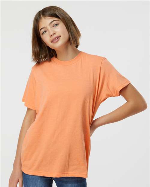 Tultex Youth Fine Jersey T-Shirt 235 - Heather Cantaloupe