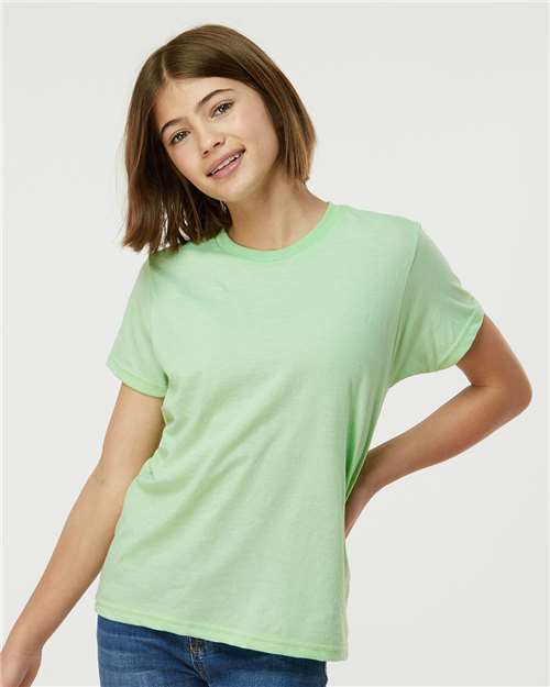 Tultex Youth Fine Jersey T-Shirt 235 - Heather Neo Mint