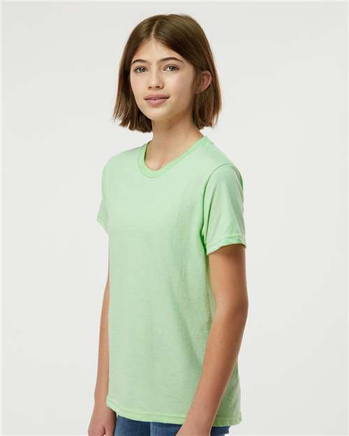 Tultex Youth Fine Jersey T-Shirt 235 - Heather Neo Mint