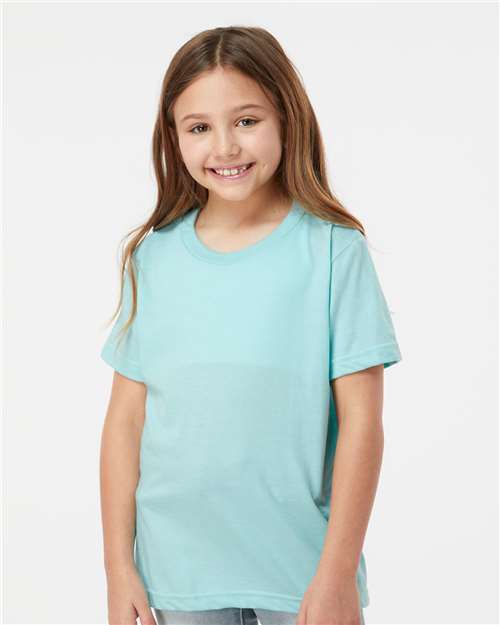 Tultex Youth Fine Jersey T-Shirt 235 - Heather Purist Blue