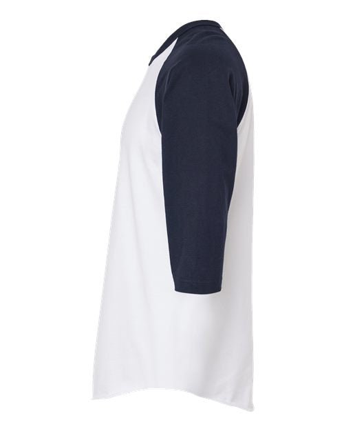 Tultex Unisex Fine Jersey Raglan T-Shirt 245 - White/ Navy