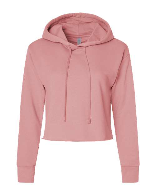 Next Level Women's Laguna Sueded Raw Edge Crop Hoodie Sweatshirt 9384