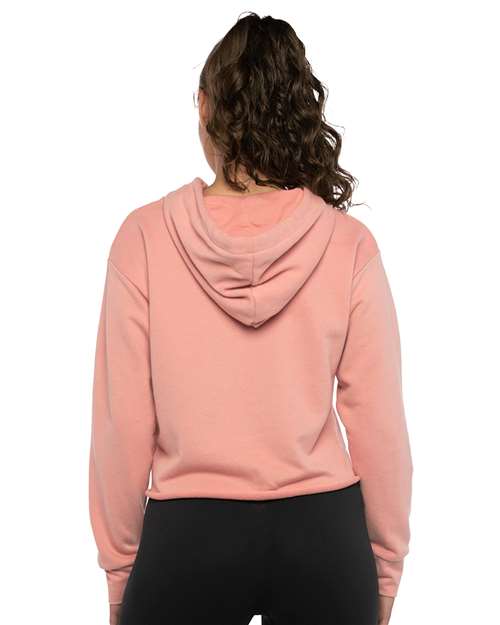 Next Level Women's Laguna Sueded Raw Edge Crop Hoodie Sweatshirt 9384