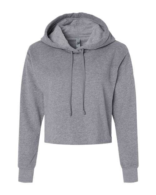 Next Level Women's Laguna Sueded Raw Edge Crop Hoodie Sweatshirt 9384