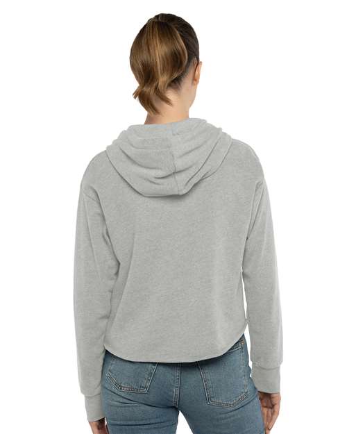 Next Level Women's Laguna Sueded Raw Edge Crop Hoodie Sweatshirt 9384