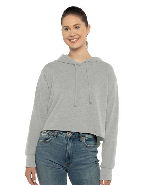 Next Level Women's Laguna Sueded Raw Edge Crop Hoodie Sweatshirt 9384