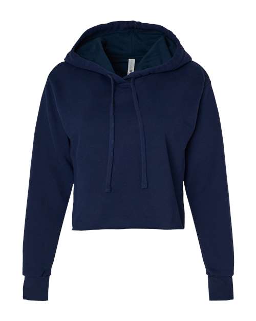 Next Level Women's Laguna Sueded Raw Edge Crop Hoodie Sweatshirt 9384