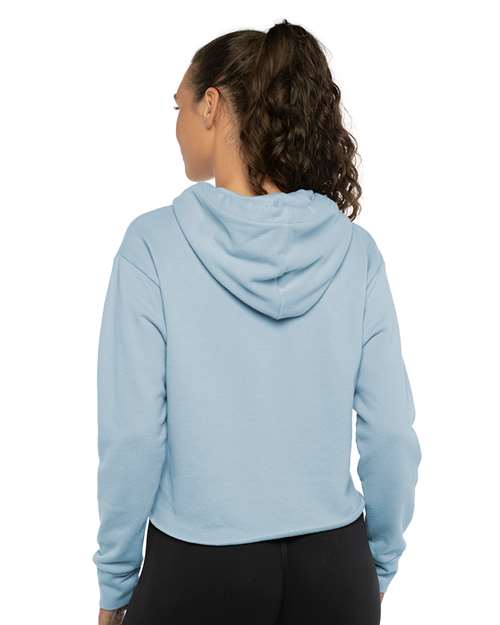 Next Level Women's Laguna Sueded Raw Edge Crop Hoodie Sweatshirt 9384