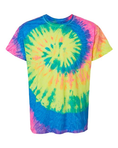 Colortone Unisex Multi-Color Tie-Dyed T-Shirt 1000 - Neon Rainbow