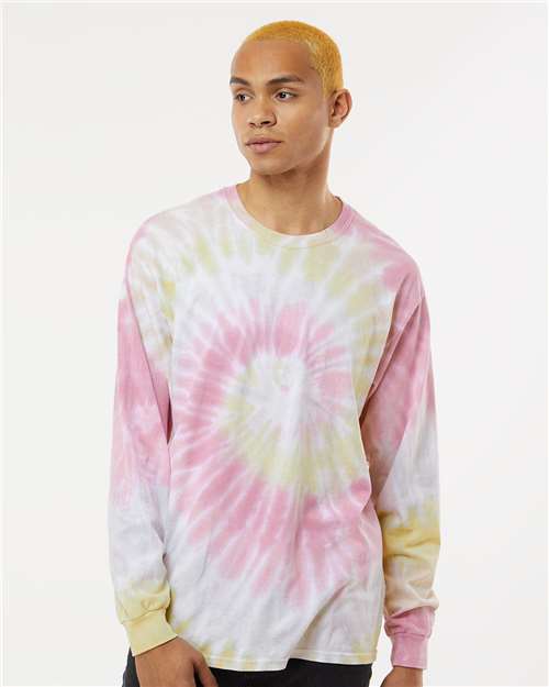 Colortone Unisex Tie-Dyed Long Sleeve T-Shirt 2000 - Desert Rose