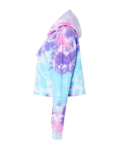 Colortone Women's Tie-Dyed Crop Hooded Sweatshirt 8333