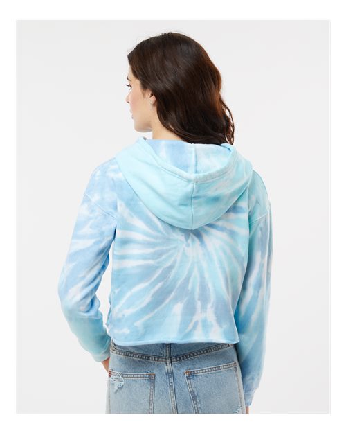 Colortone Women's Tie-Dyed Crop Hooded Sweatshirt 8333