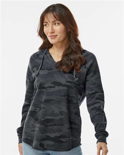 Independent Trading Co. Women’s Lightweight California Wave Wash Hooded Sweatshirt PRM2500