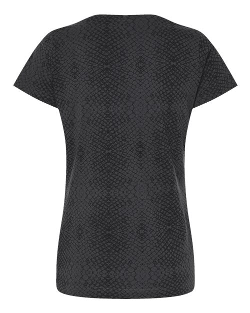 LAT Women's Fine Jersey Tee 3516 - Black Reptile