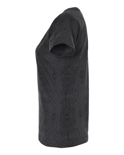 LAT Women's Fine Jersey Tee 3516 - Black Reptile