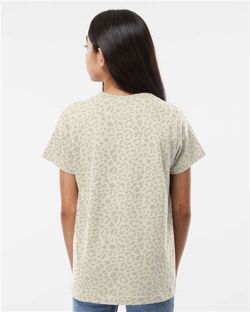LAT Youth Fine Jersey Tee 6101 - Natural Leopard