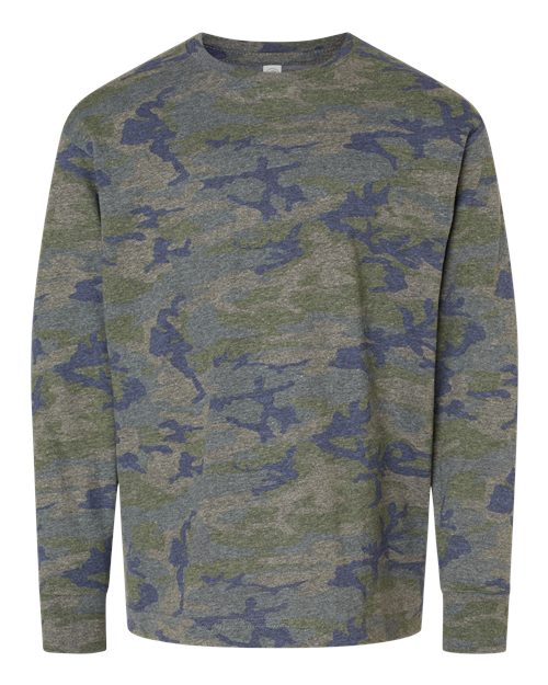 LAT Youth Fine Jersey Long Sleeve Tee 6201 - Vintage Camo