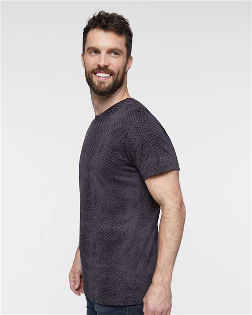 LAT Unisex Fine Jersey Tee 6901 - Black Reptile
