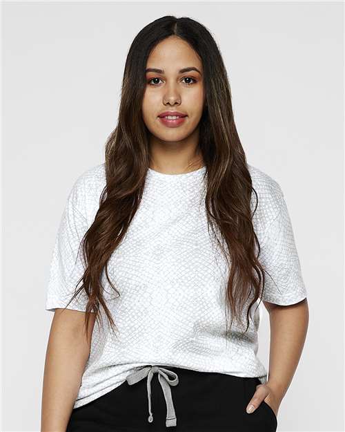 LAT Unisex Fine Jersey Tee 6901 - White Reptile