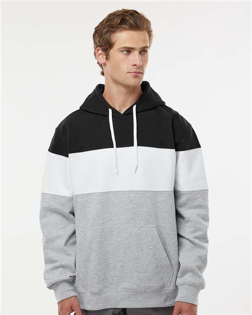 J. America Men's Varsity Fleece Colorblocked Hooded Sweatshirt 8644