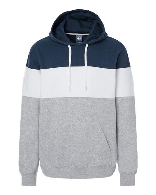 J. America Men's Varsity Fleece Colorblocked Hooded Sweatshirt 8644