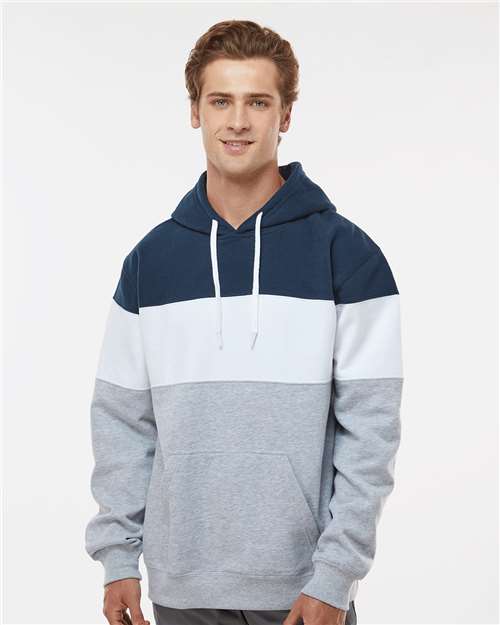 J. America Men's Varsity Fleece Colorblocked Hooded Sweatshirt 8644