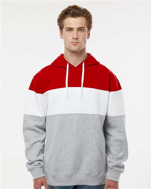 J. America Men's Varsity Fleece Colorblocked Hooded Sweatshirt 8644