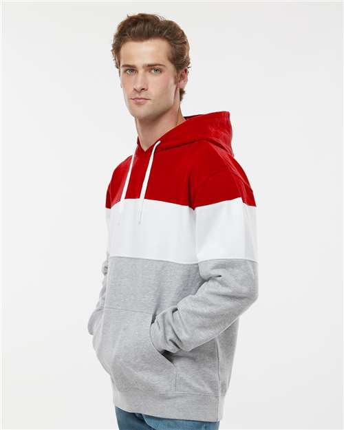 J. America Men's Varsity Fleece Colorblocked Hooded Sweatshirt 8644