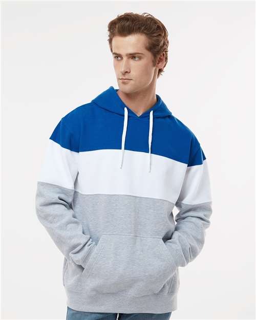 J. America Men's Varsity Fleece Colorblocked Hooded Sweatshirt 8644